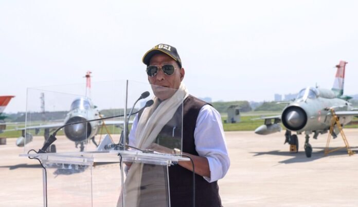 Defence Minister Rajnath Singh at MiG-21 decommissioning ceremony