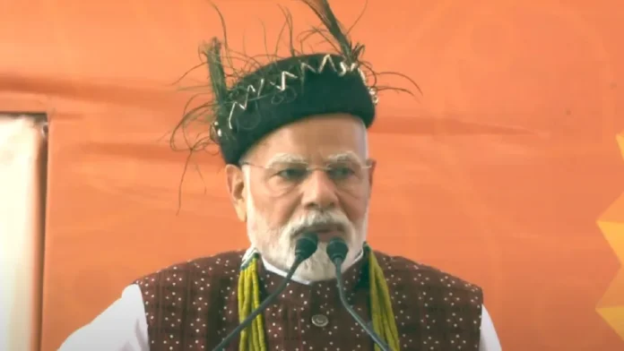 Prime Minister Modi addressing a rally in Itanagar