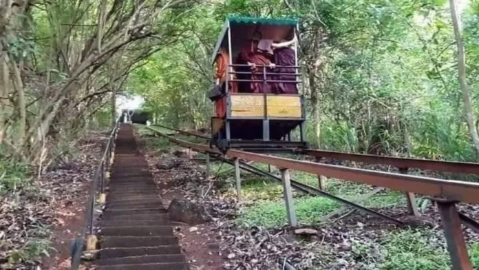 Buddhist monks at a forest monastery in Sri Lanka